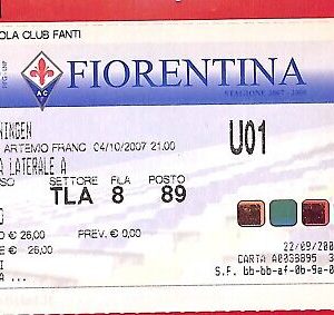 C0916 - Vecchio  BIGLIETTO PARTITA CALCIO - 2007  : FIORENTINA vs GRONINGEN