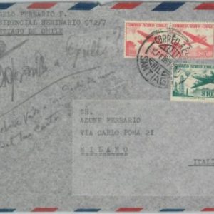 81533 - CHILE - POSTAL HISTORY -    AIRMAIL COVER to ITALY  1957