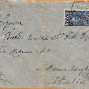 aa0045 - BELGIAN Congo  - POSTAL HISTORY - Overprinted stamp COVER to ITALY 1932