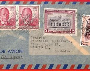 aa2608  - CHILE - POSTAL HISTORY -  Airmail COVER to SPAIN  1960 Via IBERIA
