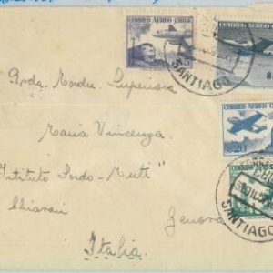 81534 - CHILE - POSTAL HISTORY -   COVER to ITALY  1957 Train PETROL