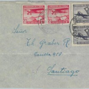 81546 - CHILE - POSTAL HISTORY -   COVER from IQUIQUE to SANTIAGO  1944