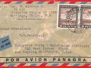 aa3637 - CHILE - POSTAL HISTORY -  AIRMAIL COVER to the USA 1941   Panagra