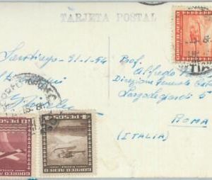 81553 - CHILE - POSTAL HISTORY -   POSTCARD  to ITALY  1954