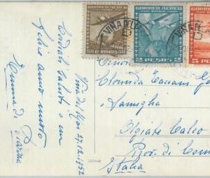 81552 - CHILE - POSTAL HISTORY -   POSTCARD  to ITALY  1952