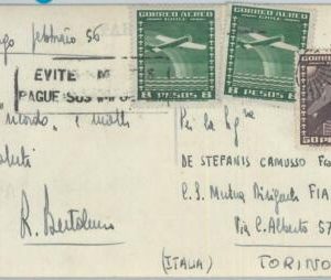 81554 - CHILE - POSTAL HISTORY -   POSTCARD  to ITALY  1956