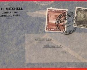 aa3635 - CHILE - POSTAL HISTORY -  AIRMAIL COVER to  USA 1946