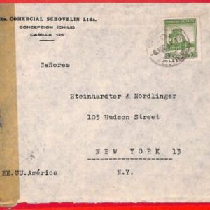 aa3644 - CHILE - POSTAL HISTORY - Censored COVER  to USA 1941