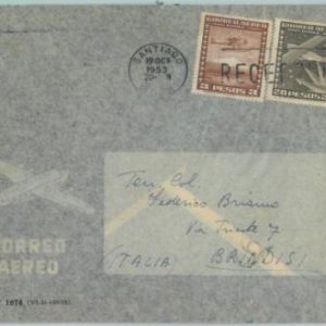 81523 - CHILE - POSTAL HISTORY -   AIRMAIL  COVER to ITALY  1953