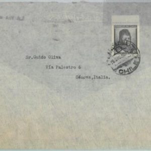 81517 - CHILE - POSTAL HISTORY -   Single stamp on COVER to ITALY  1950