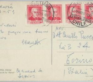 81561 - CHILE - POSTAL HISTORY -  POSTCARD  to ITALY  1959  Politics