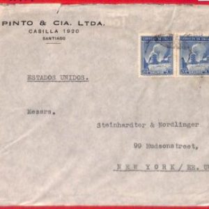 aa3645  - CHILE - POSTAL HISTORY - Censored COVER  to USA 1940's