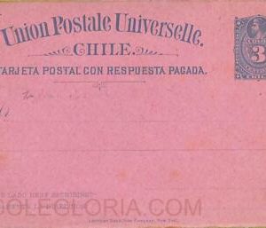 ad6192 - CHILE - Postal History - Double STATIONERY CARD Higgings & Gage # 14