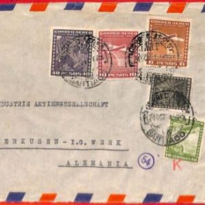 aa2604 - CHILE - POSTAL HISTORY - CENSORED Airmail COVER to GERMANY 1941   LATI