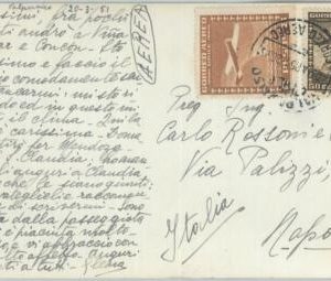 81550 - CHILE - POSTAL HISTORY -   POSTCARD  to ITALY  1951