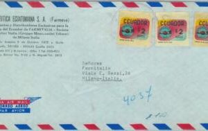 84279 - ECUADOR - POSTAL HISTORY -  AIRMAIL COVER to ITALY  1970's