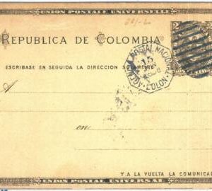69315 - PANAMA - POSTAL HISTORY - Colombian  STATIONERY CARD used in COLON  1896