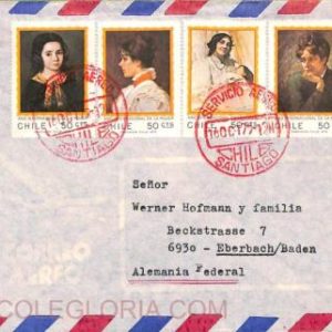 ad6186 - CHILE - Postal History - Airmail Cover to GERMANY 1977 Art WOMANS YEAR