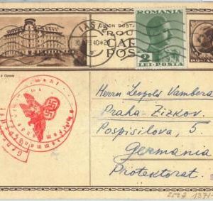 72539 - ROMANIA -  POSTAL STATIONERY CARD - Michel #  P96 with ADDED STAMPS 1940