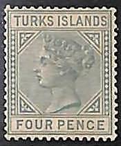 94884e - TURKS ISLAND - STAMP - SG # 57 -  MINT Hinged - Well centered