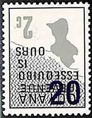 94898a - GUYANA - SG# 941 - REVENUE STAMP with INVERTED OVERPRINT