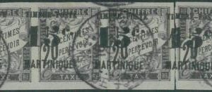 88120 - MARTINIQUE - STAMPS: Yvert  # 21 (3 + 1) with ERROR not catalogued USED