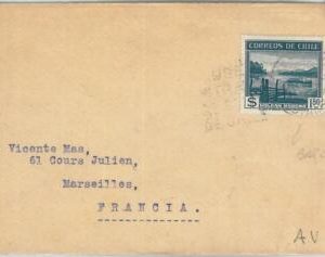 69203 - CHILE - POSTAL HISTORY -  COVER to FRANCE 1938