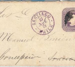 69206 - CHILE - POSTAL HISTORY - STATIONERY COVER Higgings & Gage # 2b PURPLE