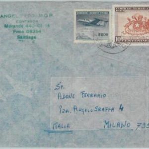 81480 - CHILE - POSTAL HISTORY -  Mixed Franking on COVER to ITALY  1952