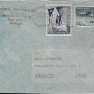 81485 - CHILE - POSTAL HISTORY -  Mixed Franking on COVER to ITALY  1960