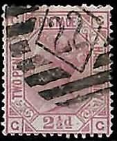 94890f - GREAT BRITAIN - STAMP - SG #  139  Plate 2 -  Very fine USED