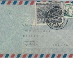 81503 - CHILE  -  POSTAL HISTORY -   AIRMAIL  COVER to YUGOSLAVIA