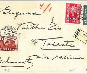 56613 -  TRAINS Railways - AUSTRIA -  POSTAL HISTORY: REGISTERED COVER 1937