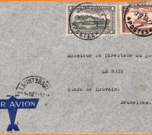 aa0046 - BELGIAN Congo Belge - POSTAL HISTORY -  AIRMAIL COVER to BELGIUM 1938