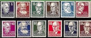 94904a - GERMANY - STAMPS -  Michel  # 327/41 MNH -  Karl Marx