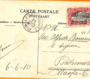 aa0038 - BELGIAN Congo Belge - POSTAL HISTORY - POSTCARD to ITALY 1910