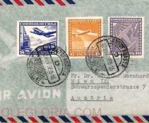 ad6187 -  CHILE -  Postal History - Airmail Cover to AUSTRIA  1955