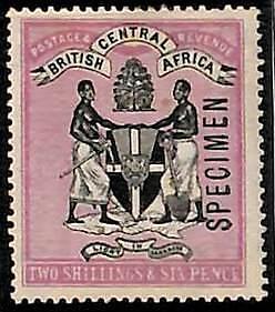 94895f - BRITISH  CENTRAL AFRICA - STAMP - SG # 26 -  Mint Hinged - SPECIMEN