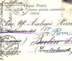 ad6161 -  CHILE -  Postal History - POSTCARD to GERMANY redirected to ITALY 1905