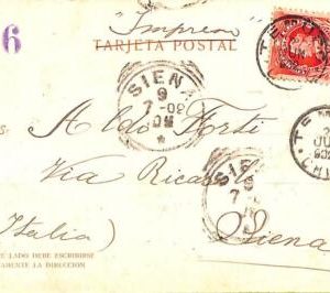 ad6160 -  CHILE -  Postal History - POSTCARD from TEMUCO to ITALY  1902