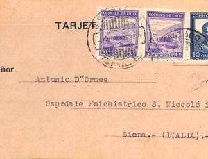 ad6164 -  CHILE -  Postal History - POSTCARD from SANTIAGO   1938 - CRIMINOLOGY!
