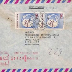 ad6173 -  CHILE -  Postal History - REGISTERED  Airmail Cover to ITALY 1974