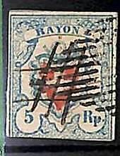 94988aA   - SWITZERLAND -  STAMPS  - Zumstein #  17 II -   USED