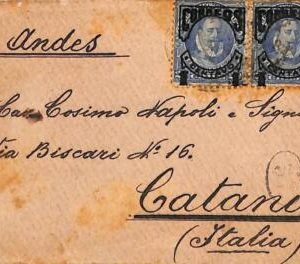 ad6172 -  CHILE -  Postal History - OVERPRINTED STAMPS on Cover to ITALY  1900's