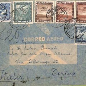 ad6176 -  CHILE -  Postal History -  Airmail Cover to ITALY 1948