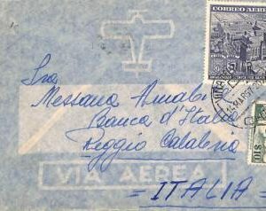 ad6180 -  CHILE -  Postal History -  Airmail Cover to ITALY 1957