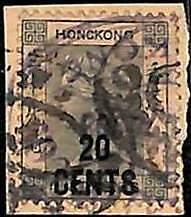 94910b - HONG KONG - STAMPS - SG #  48 on small paper support - SAN FRANCISCO