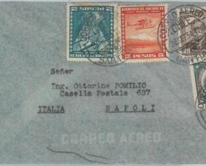 81509 - CHILE - POSTAL HISTORY -   AIRMAIL  COVER to ITALY  via AEROPOSTAL 1934