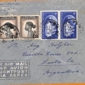 aa0039 - BELGIAN Congo Belge - POSTAL HISTORY -  AIRMAIL COVER to ARGENTINA 1949