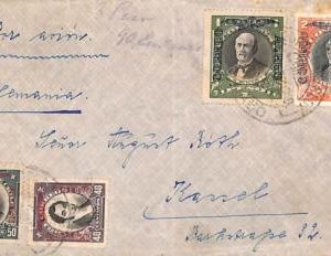 ad6175 -  CHILE -  Postal History - OVERPRINTED STAMPS on Cover to GERMANY 1932